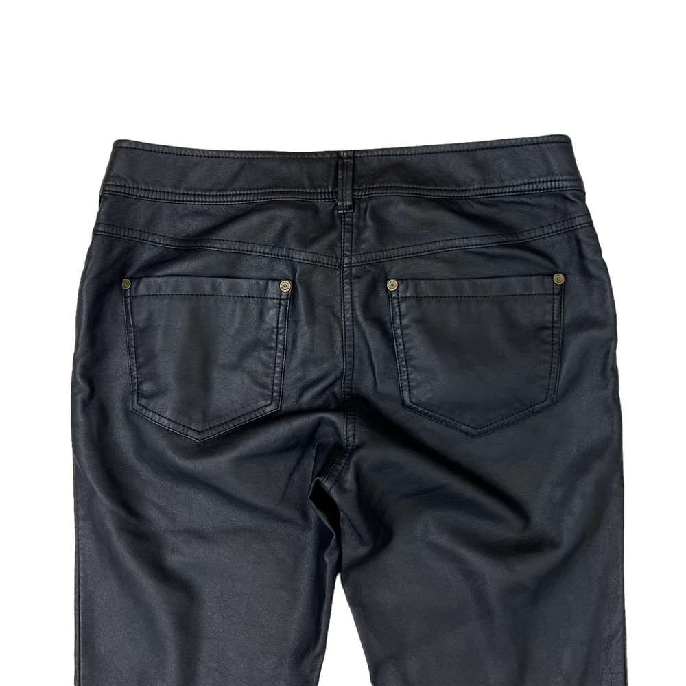 Free People Faux Leather Pants Size 4 Zip Ankle Zipper Pockets Moto Skinny Black - Picture 7 of 7